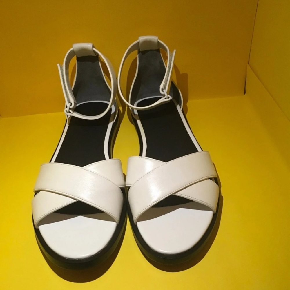 Alexander wang white leather sandals